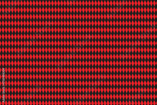 This is a seamless pattern of alternating rows of red and black diamond shapes. The diamonds are tightly packed and oriented vertically. The repeating pattern creates a visually striking, textured 