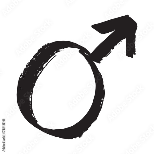 Hand drawn male gender identity sign Symbol used to represent sex and gender