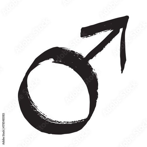 Hand drawn male gender identity sign Symbol used to represent sex and gender