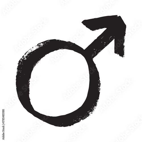 Hand drawn male gender identity sign Symbol used to represent sex and gender