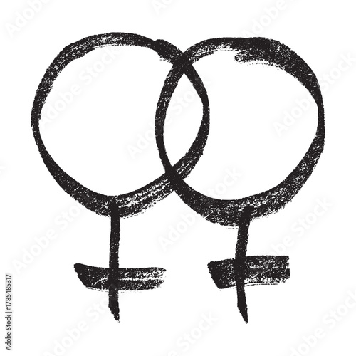 Hand drawn lesbian identity sign Symbol used to represent sex and gender