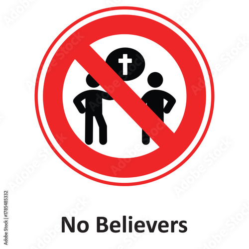 No Believers Vector icon which can easily modify or edit