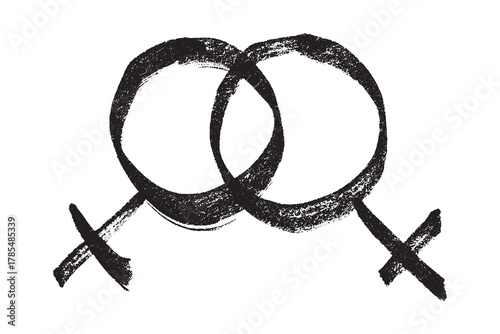 Hand drawn lesbian identity sign Symbol used to represent sex and gender