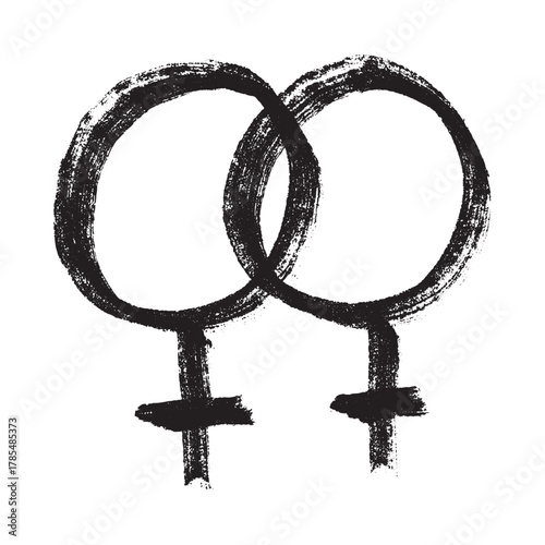 Hand drawn lesbian identity sign Symbol used to represent sex and gender