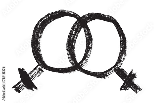 Hand drawn lesbian identity sign Symbol used to represent sex and gender