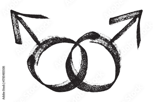 Hand drawn homosexual identity sign Symbol used to represent sex and gender