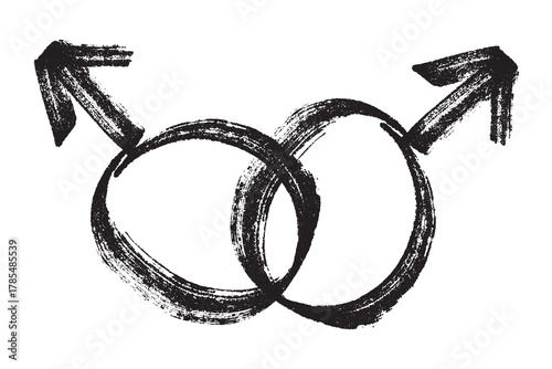 Hand drawn homosexual identity sign Symbol used to represent sex and gender