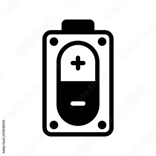Battery plus minus vector icon
