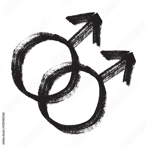 Hand drawn homosexual identity sign Symbol used to represent sex and gender