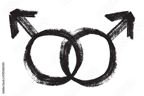 Hand drawn homosexual identity sign Symbol used to represent sex and gender