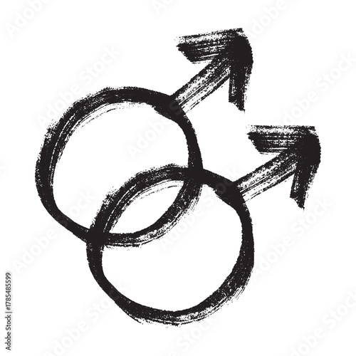 Hand drawn homosexual identity sign Symbol used to represent sex and gender
