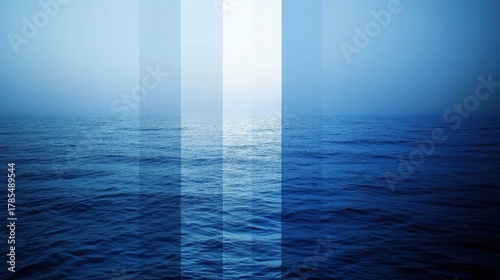 Fototapeta Naklejka Na Ścianę i Meble -  Blue ocean with sunlight gradient effect