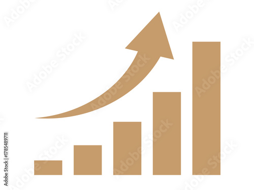 上昇グラフのアイコン（業績アップ）