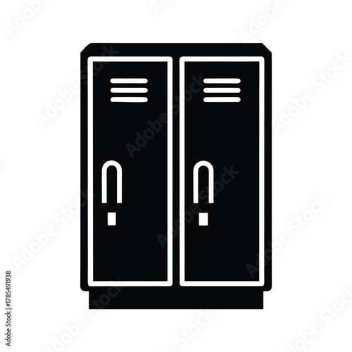 Gym Locker Storage Fitness Icon Design