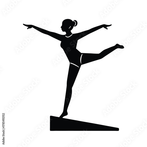 Gymnast Balance Beam Sport Performance Icon
