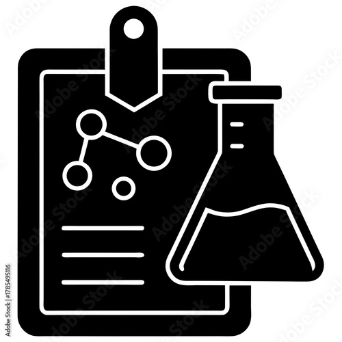 Biohacking Chemistry White and Black Vector Silhouette Formula Science Lab Research