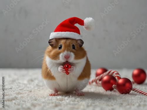 Little Santa Hamster. Generative Ai