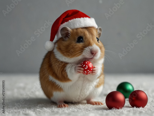 Little Santa Hamster. Generative Ai