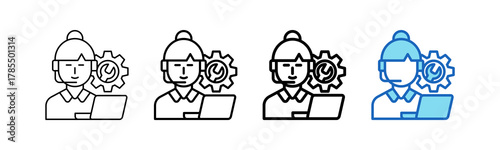 Technical Support Icon outline style icon