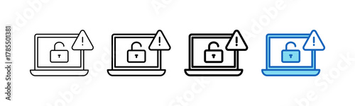 Cyber Attack Icon outline style icon