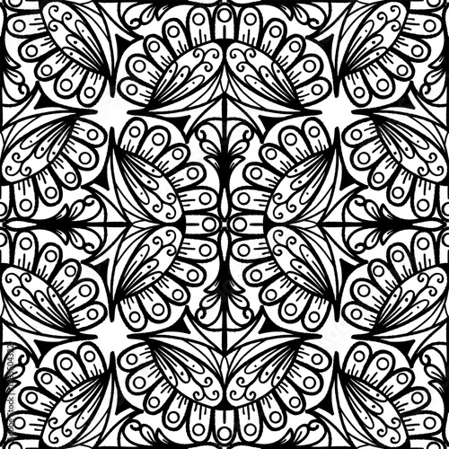 vintage seamless pattern inspired by art nouveau floral motifs, featuring elegant botanical with ornate lines and symmetry, perfect for textile, wallpaper, packaging, fabric, and stationery design