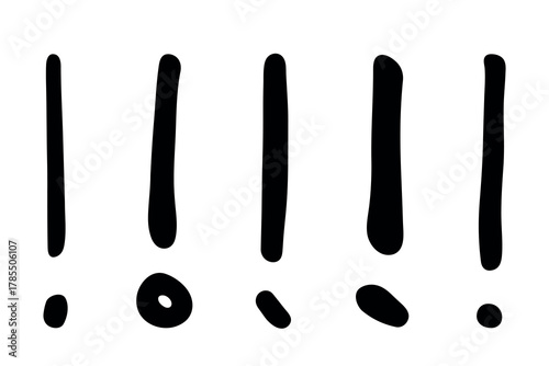 Set of hand drawn exclamation mark clipart Single element for design