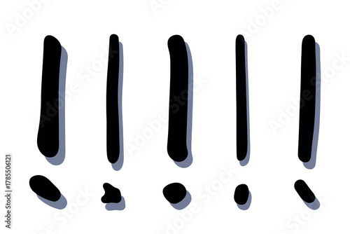 Set of hand drawn exclamation mark clipart Single element for design