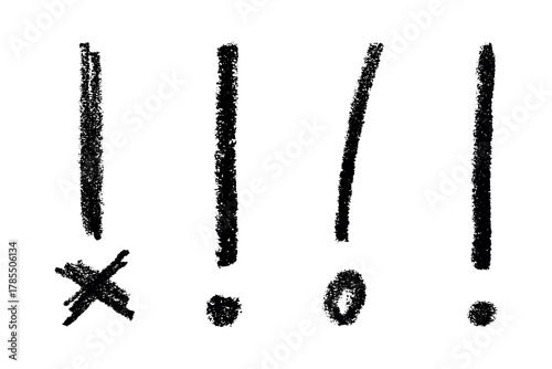 Set of hand drawn exclamation mark clipart Single element for design