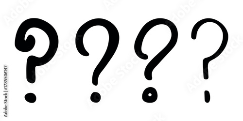 Set of hand drawn question mark clipart Single element for design