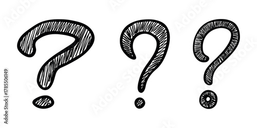 Set of hand drawn question mark clipart Single element for design