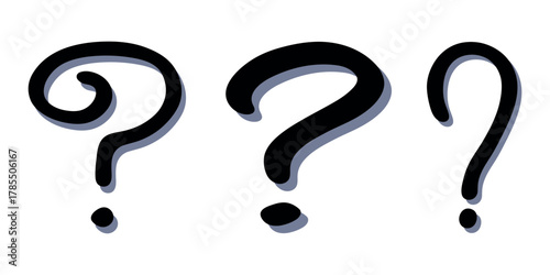 Set of hand drawn question mark clipart Single element for design