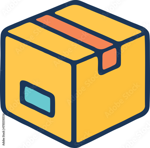 Cardboard box office supply icon