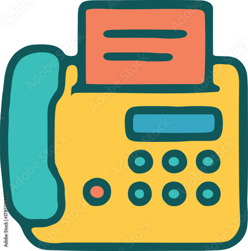 Fax machine office equipment icon