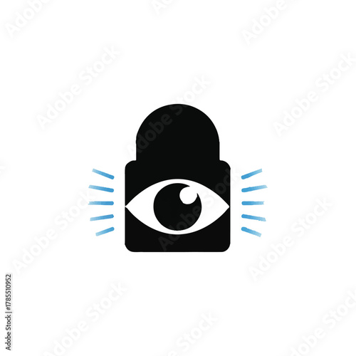 Padlock with eye symbol