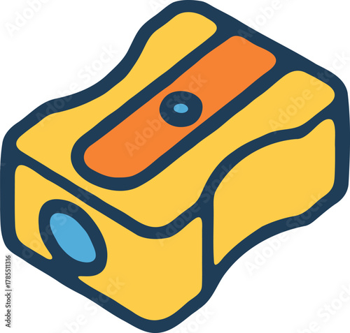 Pencil sharpener stationery icon