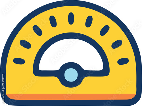 Protractor measuring tool icon