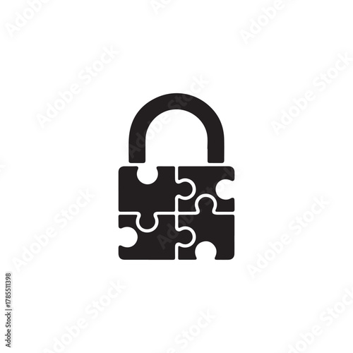 Padlock made of puzzle pieces