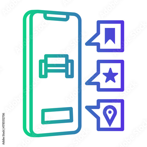 hotel service Line Gradient Icon