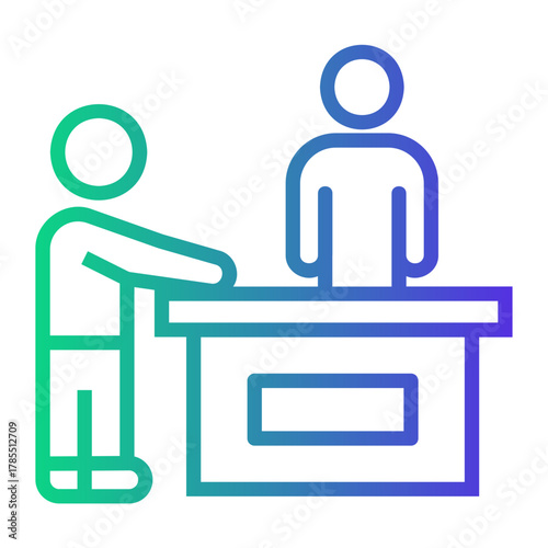 hotel service Line Gradient Icon