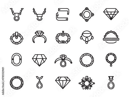 Jewelry line art for elegant designs