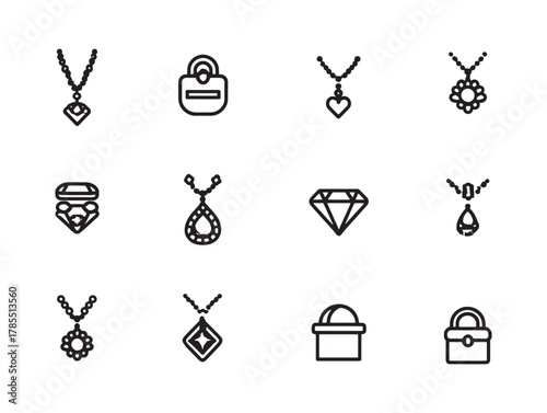 Jewelry shop tag line art collection