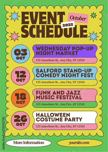Event schedule for october 2035, with various activities