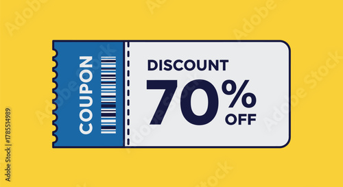 Get seventy percent off today with this modern coupon discount offer