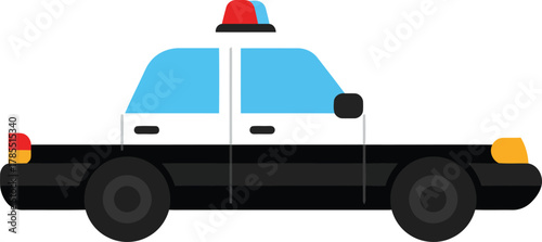 Flat design police car vector icon illustration for public safety