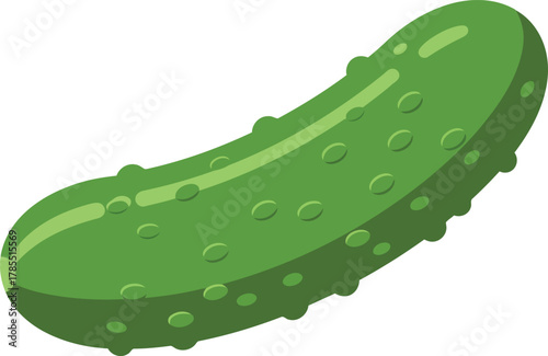 Isolated green cucumber pickle vegetable vector icon