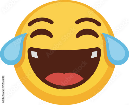 Tears of joy emoji icon: happy laughter & amusement expression