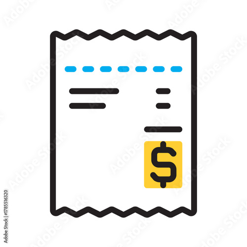 Vector multi color icon for Receipt        