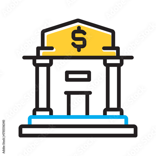 Vector multi color icon for  Bank building