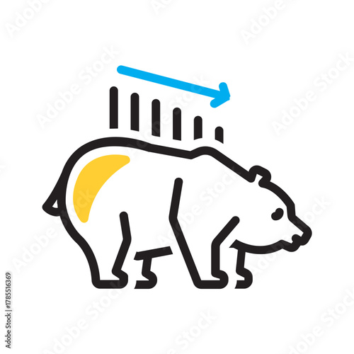 Vector multi color icon for Bear        