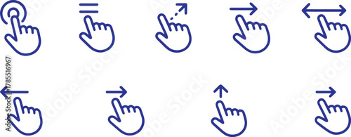 UX Gesture Line Icons Pack – Hand Gesture Symbols - Minimalist, Sharp Outline Icons